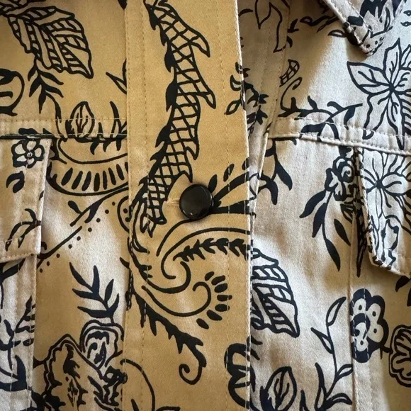 Dennis Basso Black Floral Jean Jacket style - Picture 2 of 4